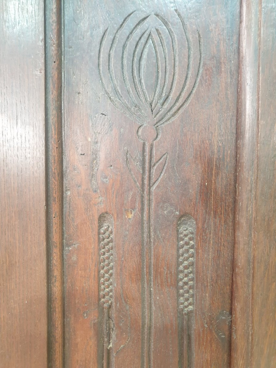 Paire de porte d'armoire en chêne Louis XV-photo-3