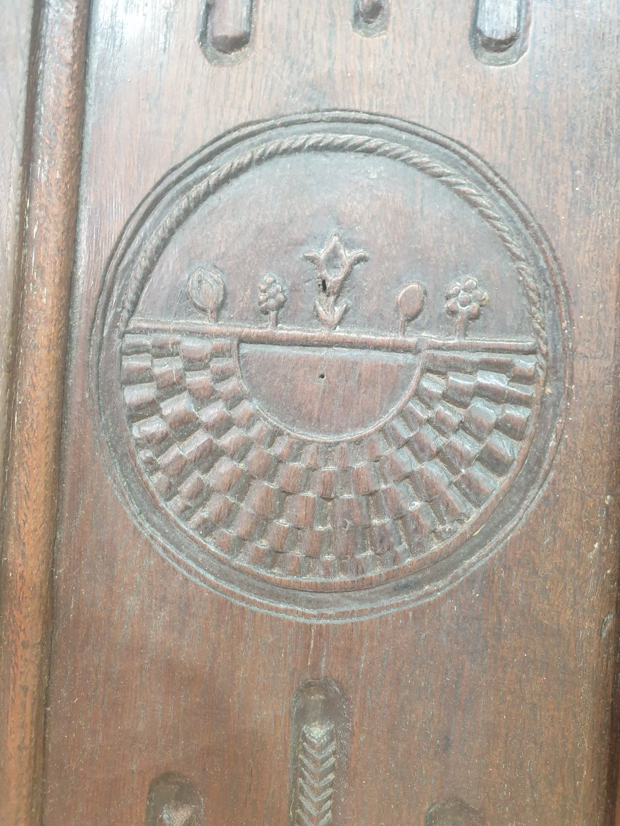 Paire de porte d'armoire en chêne Louis XV-photo-4