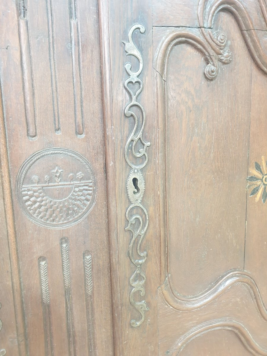 Paire de porte d'armoire en chêne Louis XV-photo-2