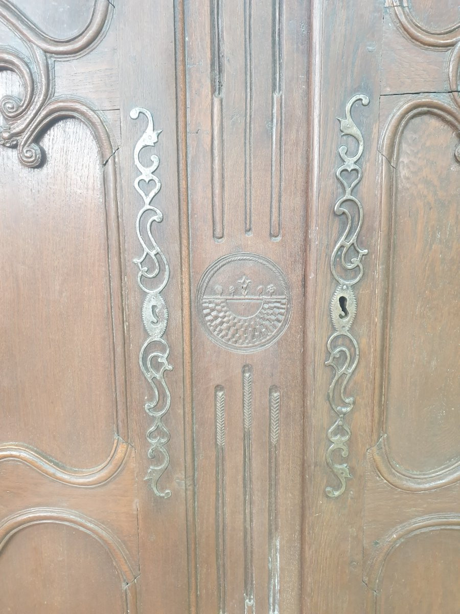 Paire de porte d'armoire en chêne Louis XV-photo-8