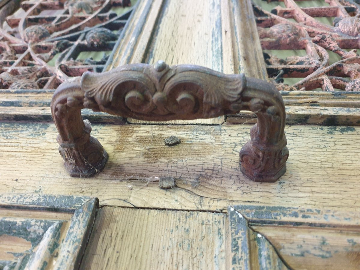 Entrance Door For Town Center House Or Building, With Dolphin Knocker And Frame + Transom-photo-5