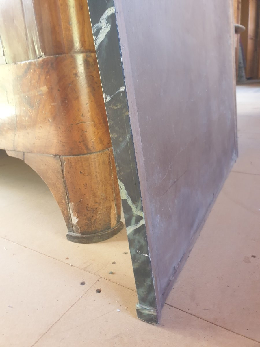 Large Mirror - Overmantel With Imitation Marble Wooden Frame - 20th Century-photo-4