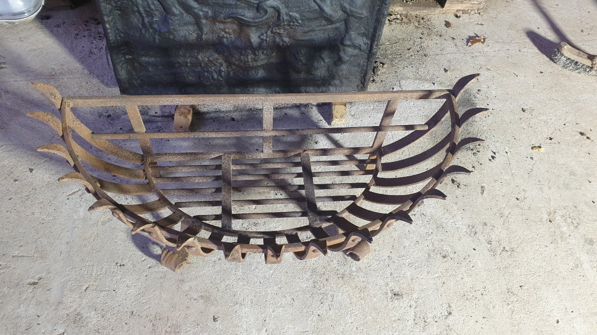 Arc-shaped Wrought Iron Log Holder - 20th Century-photo-3