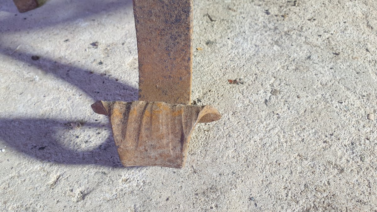 Arc-shaped Wrought Iron Log Holder - 20th Century-photo-4