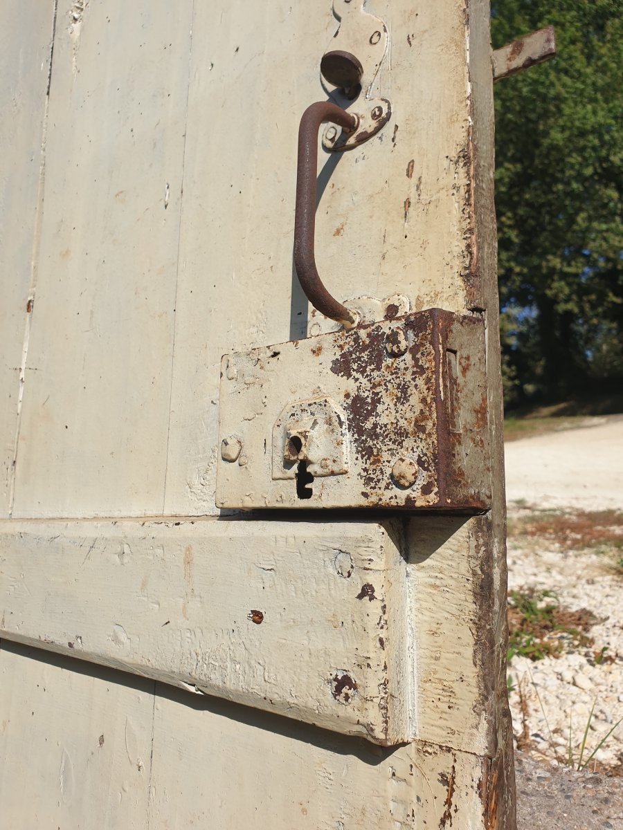Cellar, Barn, Or Attic Door With Traditional Slatted Crossbars—early 20th Century-photo-3