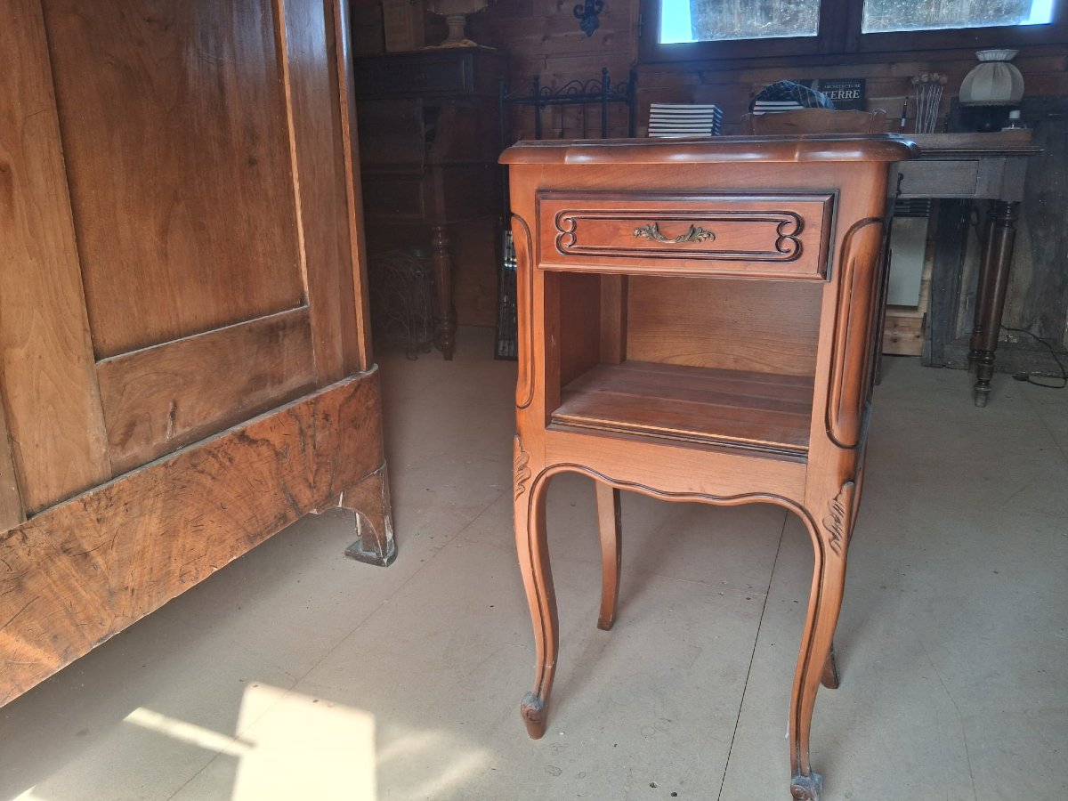 Pair Of Cherry Wood Nightstands - 20th Century-photo-2