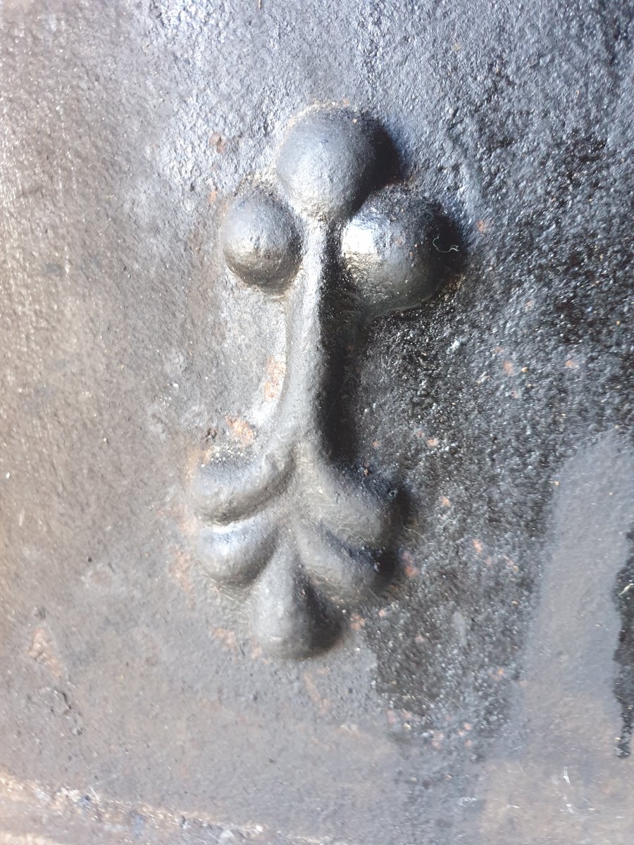 Cast-iron Mantelpiece - Renaissance Style - Salamander And Fleurs-de-lis-photo-4