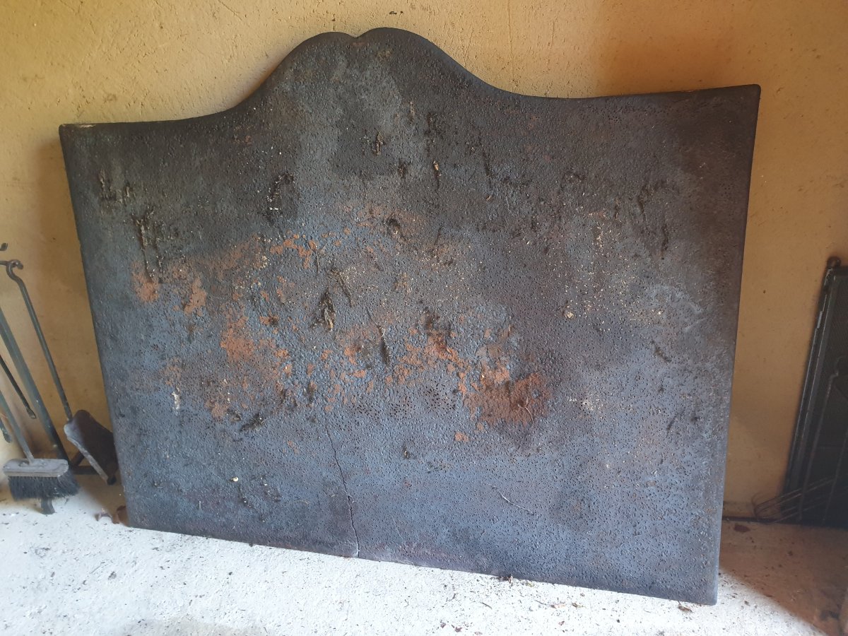 Cast-iron Mantelpiece - Renaissance Style - Salamander And Fleurs-de-lis-photo-1