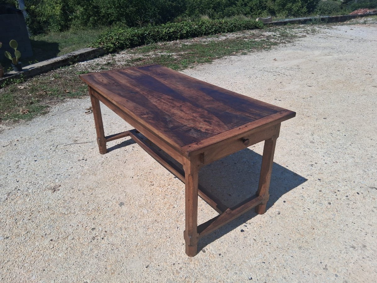 Table de ferme en noyer - XIXè-photo-3