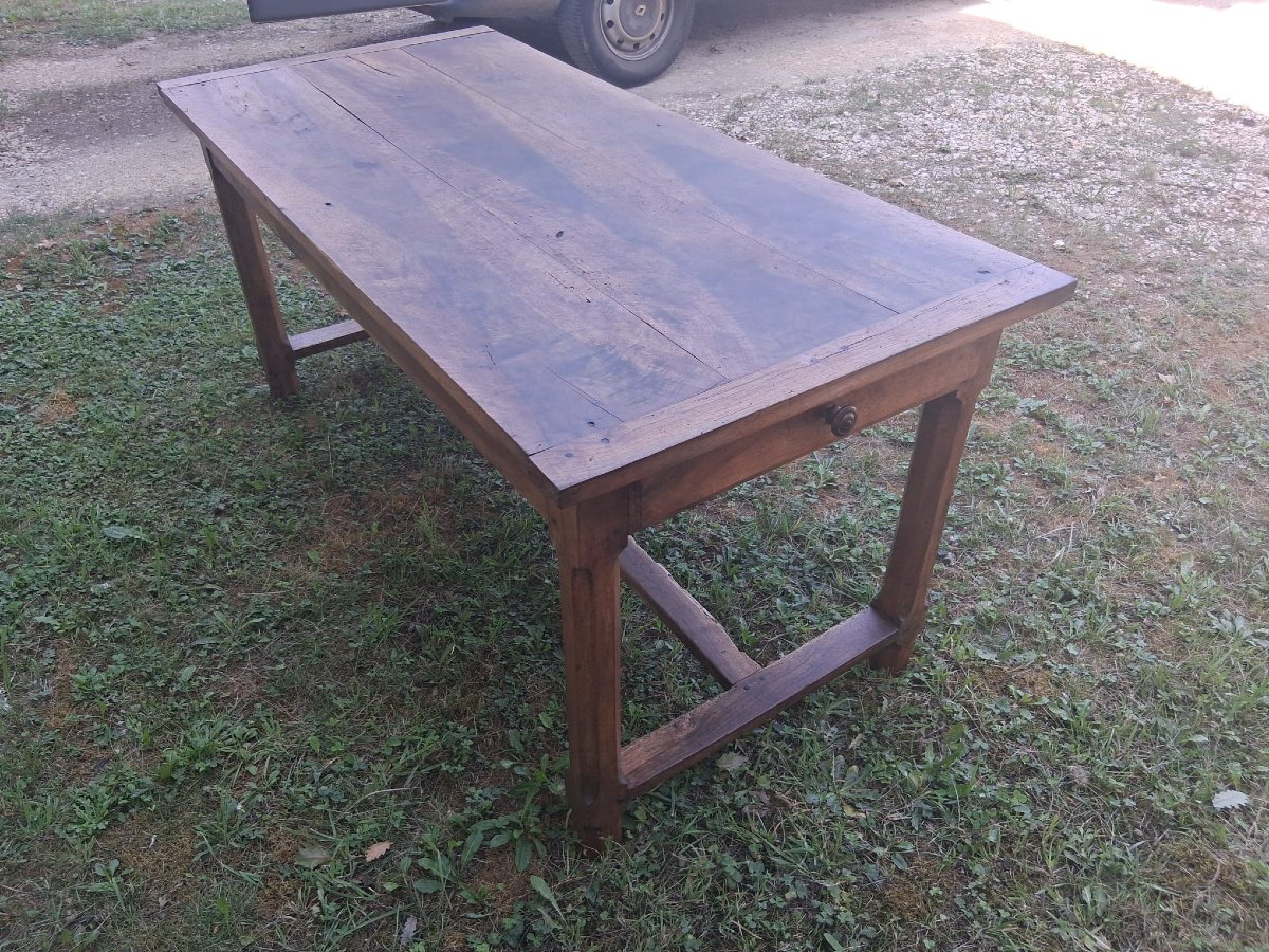 Table de ferme en noyer - XIXè-photo-1