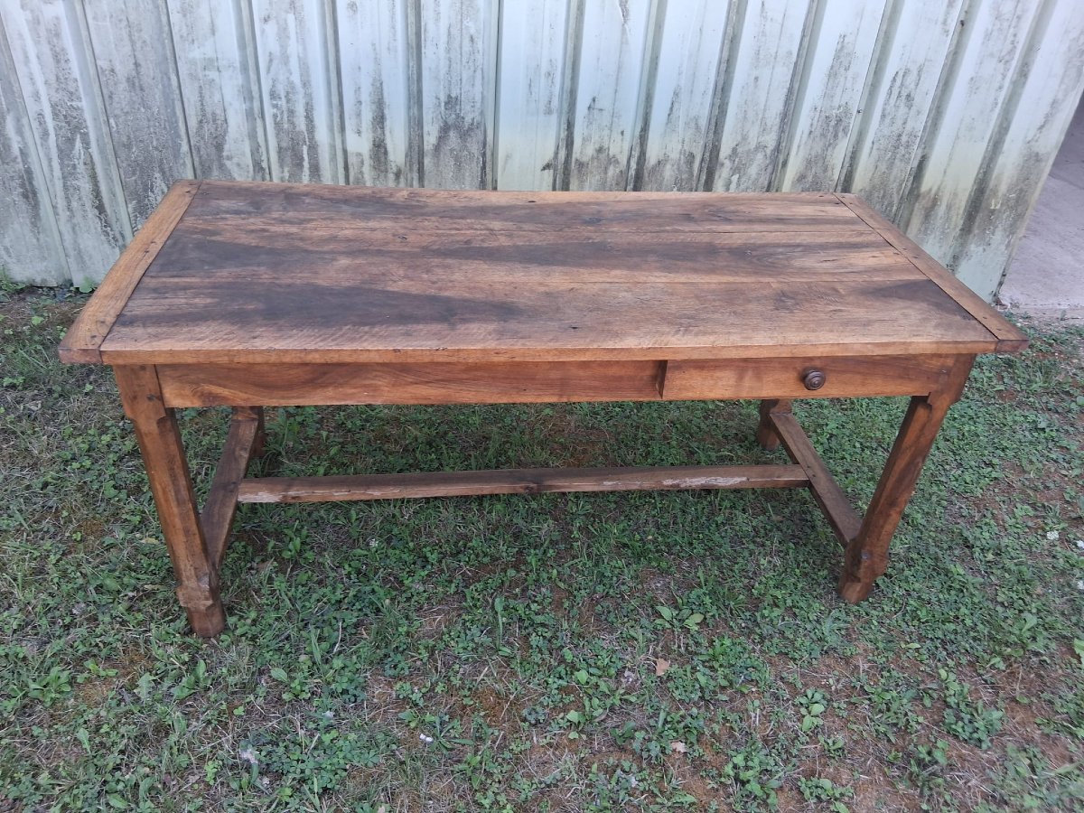 Table de ferme en noyer - XIXè-photo-3