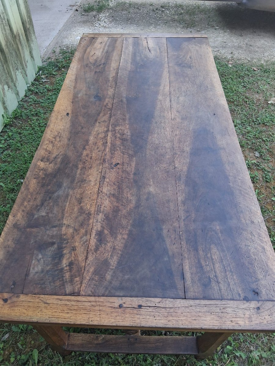 Table de ferme en noyer - XIXè-photo-4