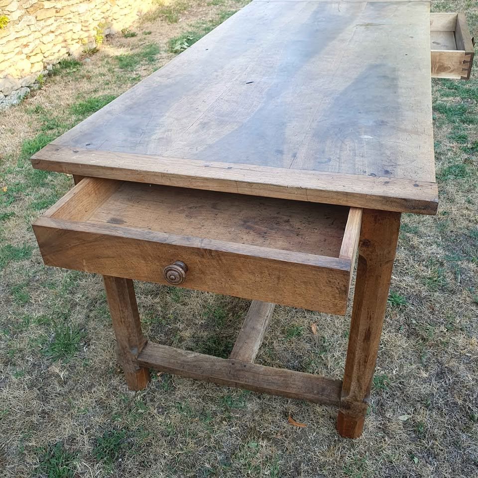 Table de ferme en noyer - XIXè-photo-7