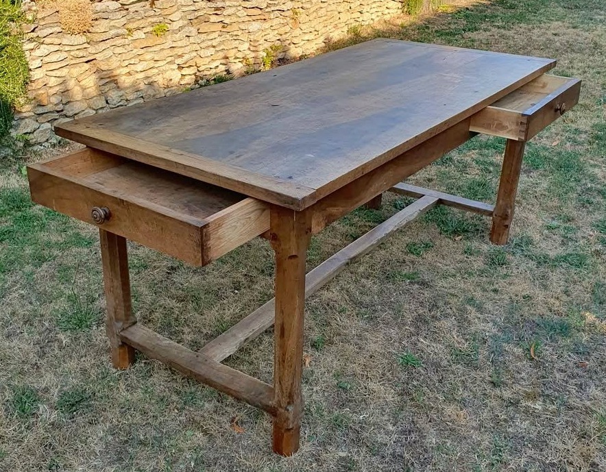 Table de ferme en noyer - XIXè
