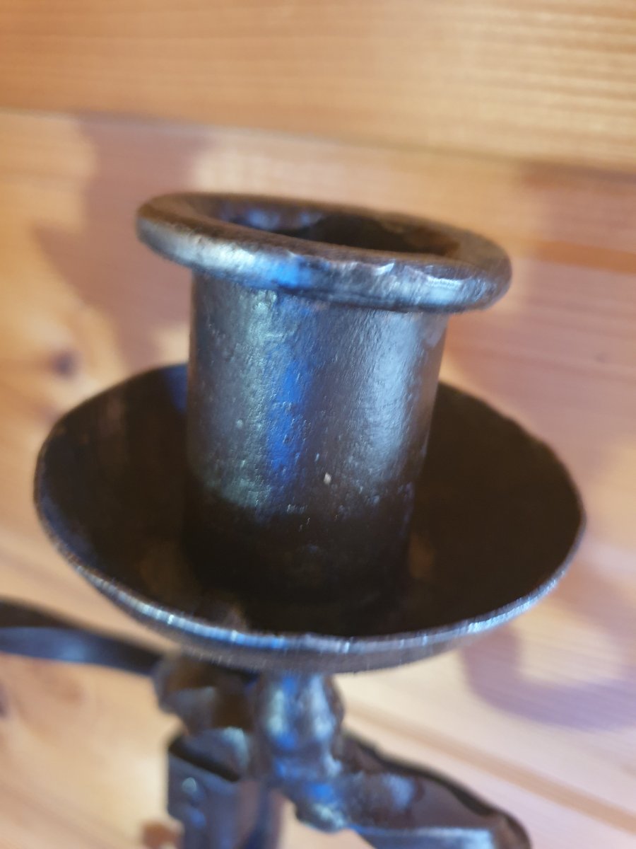Wall Sconce With 2 Candle Holders - Wrought Iron - 20th Century-photo-1