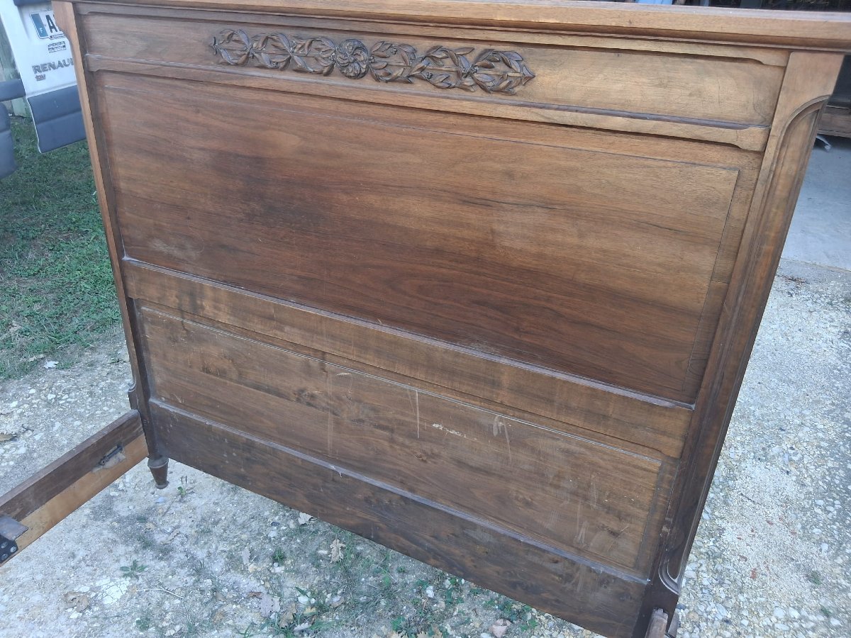 Walnut Bed Frame - Mid-20th Century-photo-1