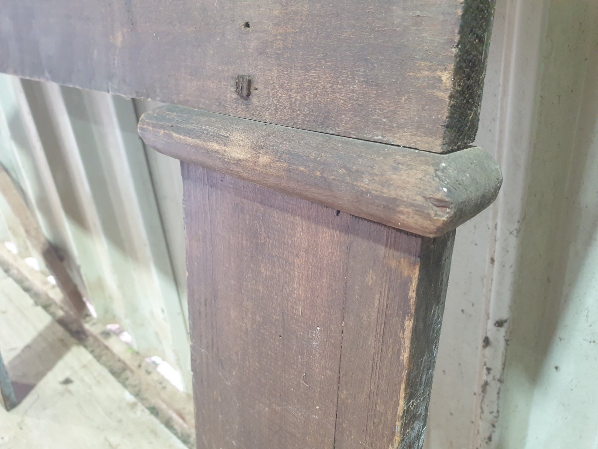 Rustic Fireplace Surround—stained Poplar—late 19th Century-photo-4