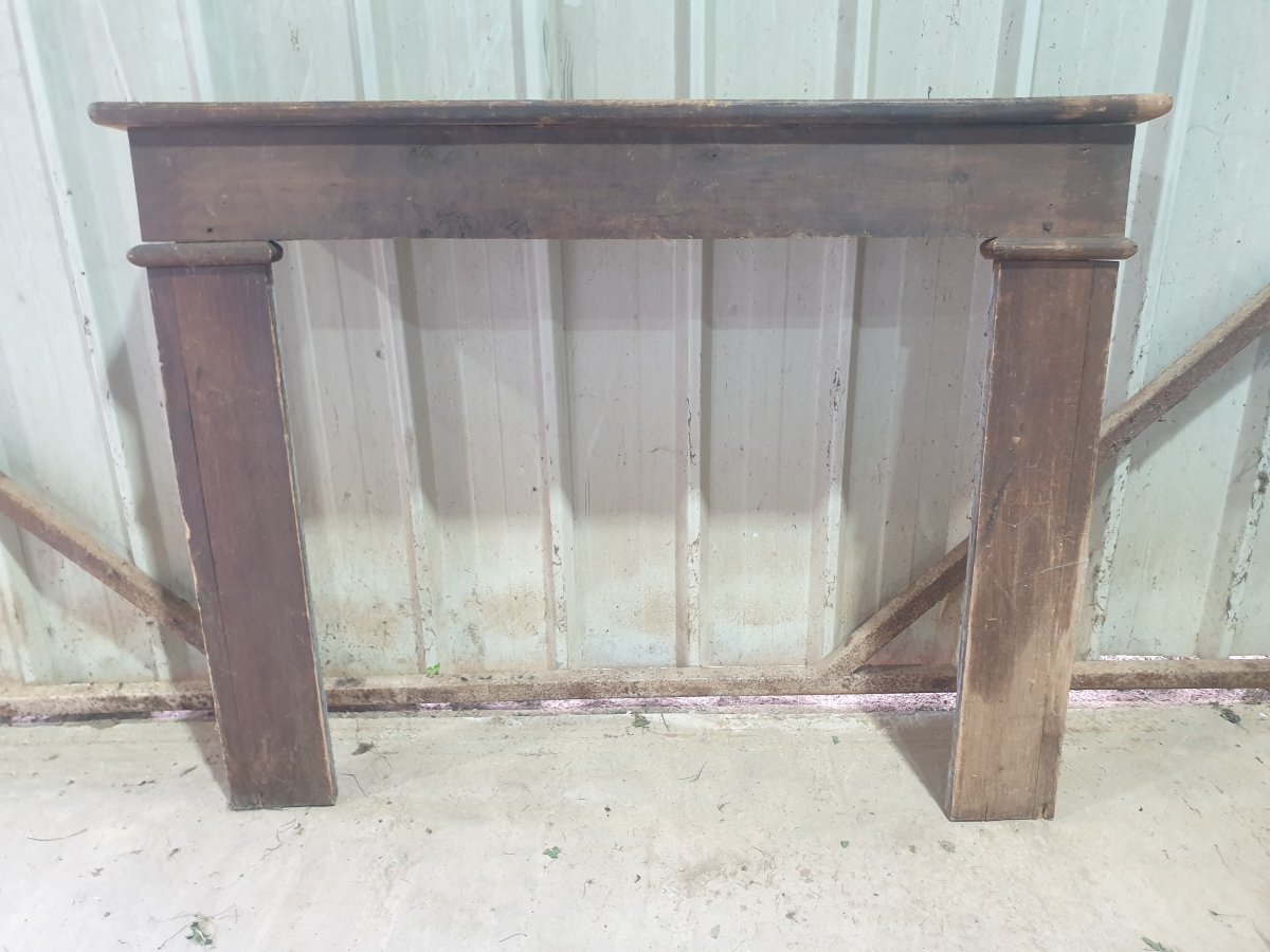 Rustic Fireplace Surround—stained Poplar—late 19th Century