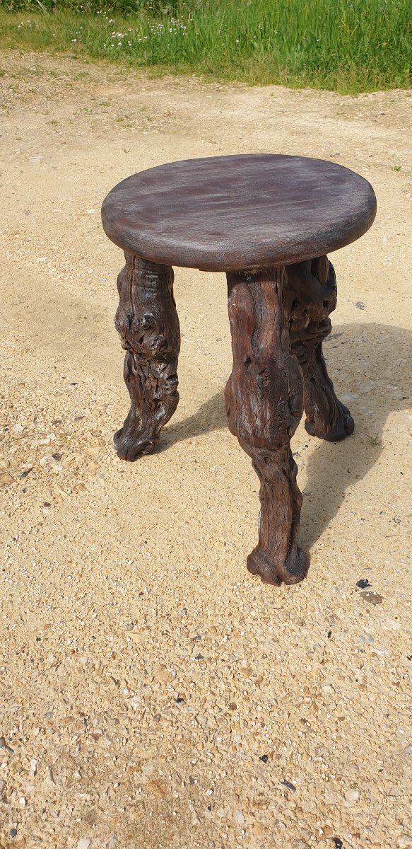 Rustic Stool Made From Vine Stakes