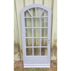 Arched And Glazed Door - Oak - 20th Century