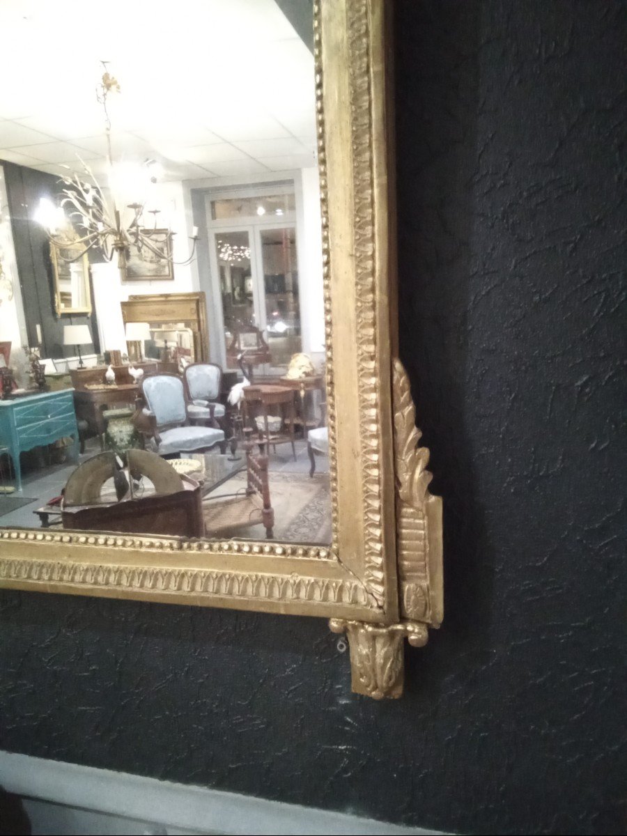 Miroir d'époque Louis XVI En Bois Doré-photo-5