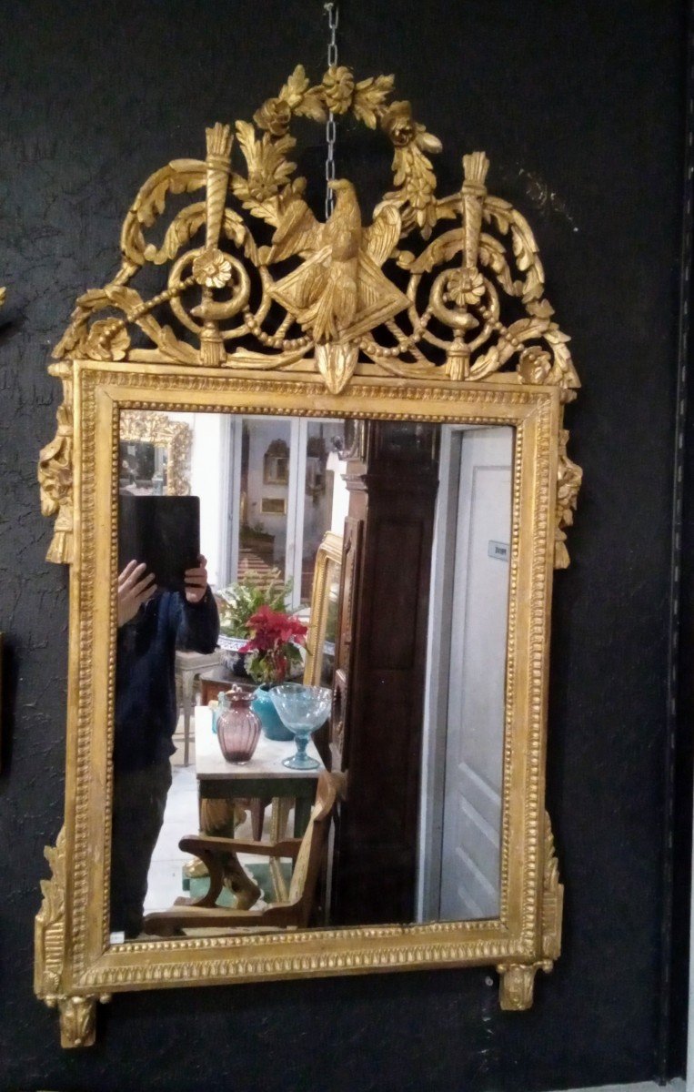 Miroir d'époque Louis XVI En Bois Doré