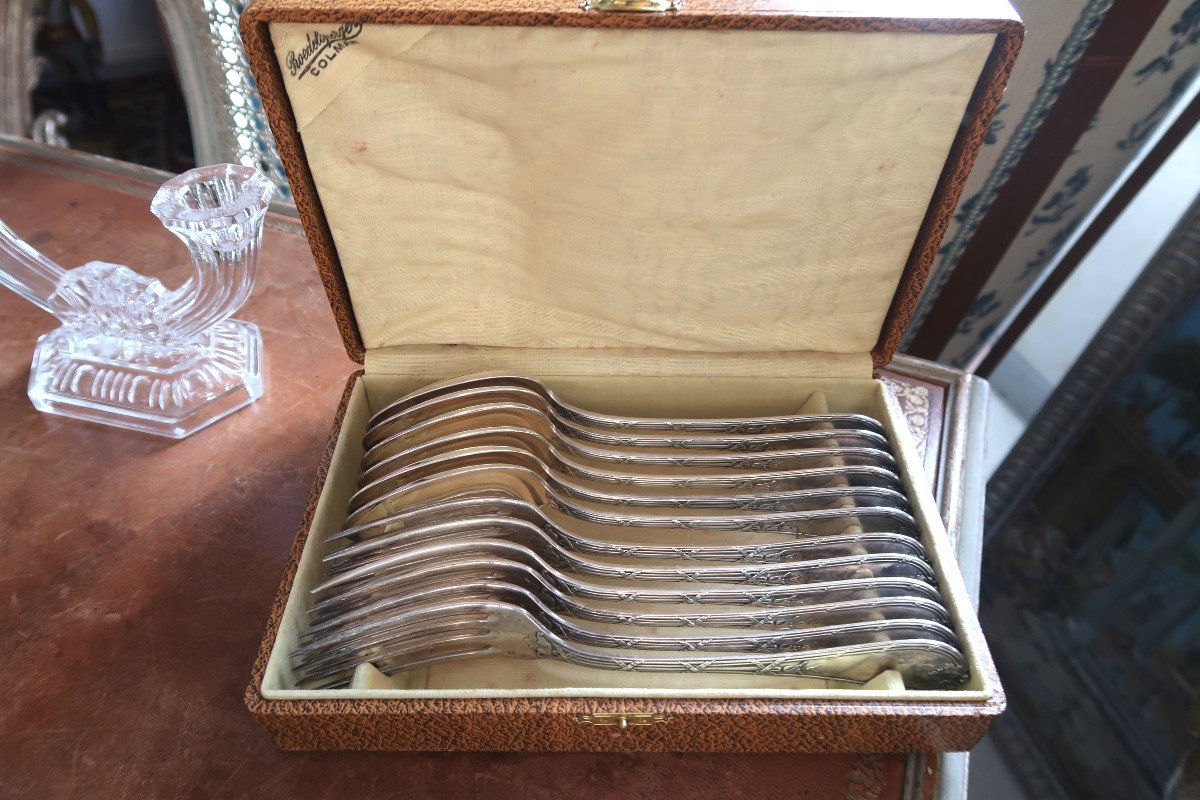 Cutlery Set In Silver Metal Of 12 Pieces Christofle.-photo-2