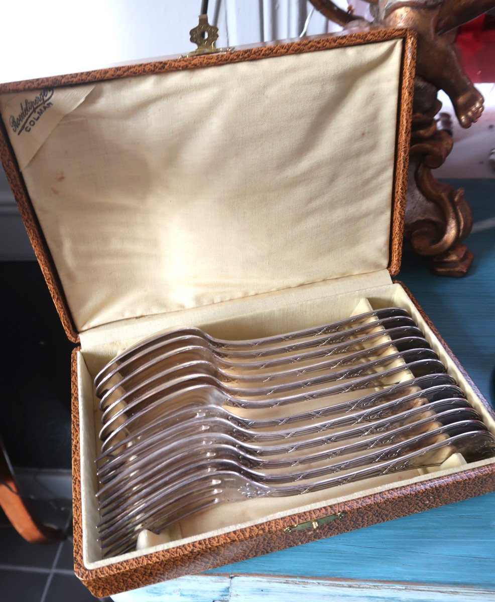 Cutlery Set In Silver Metal Of 12 Pieces Christofle.