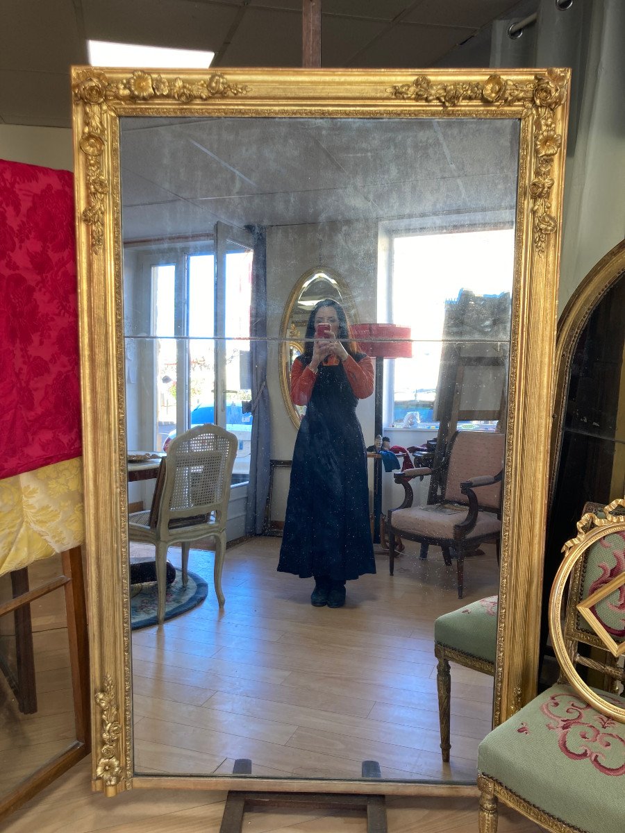 Mirror In Golden Wood Napoleon III 186x119cm-photo-4