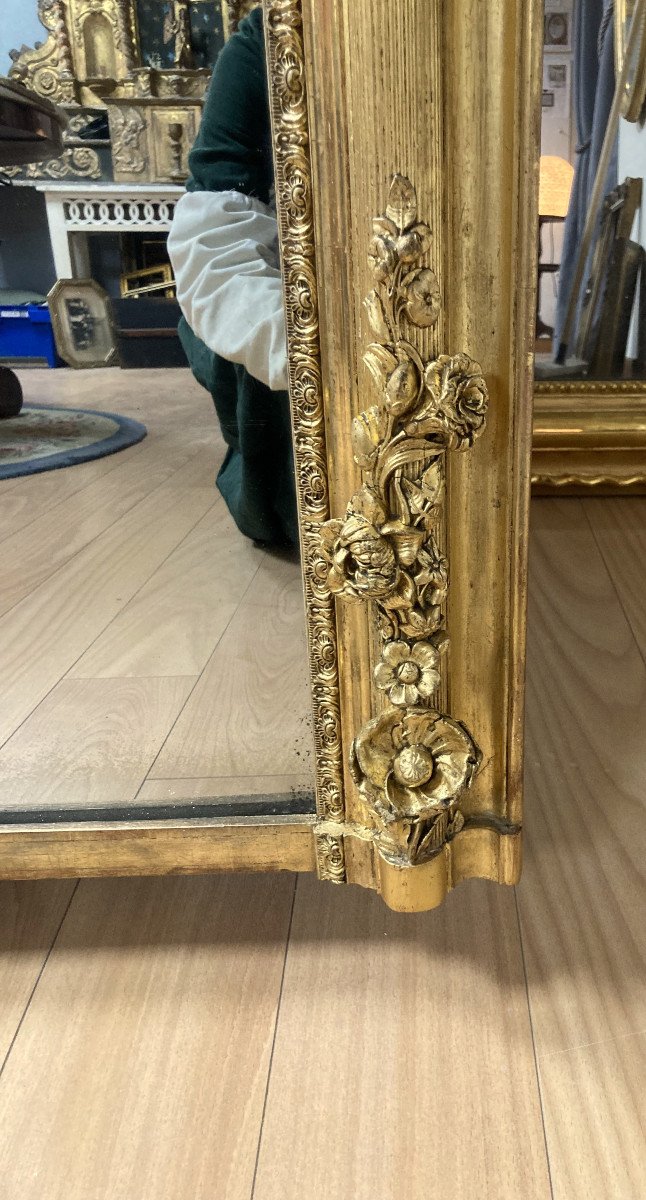 Mirror In Golden Wood Napoleon III 186x119cm-photo-3