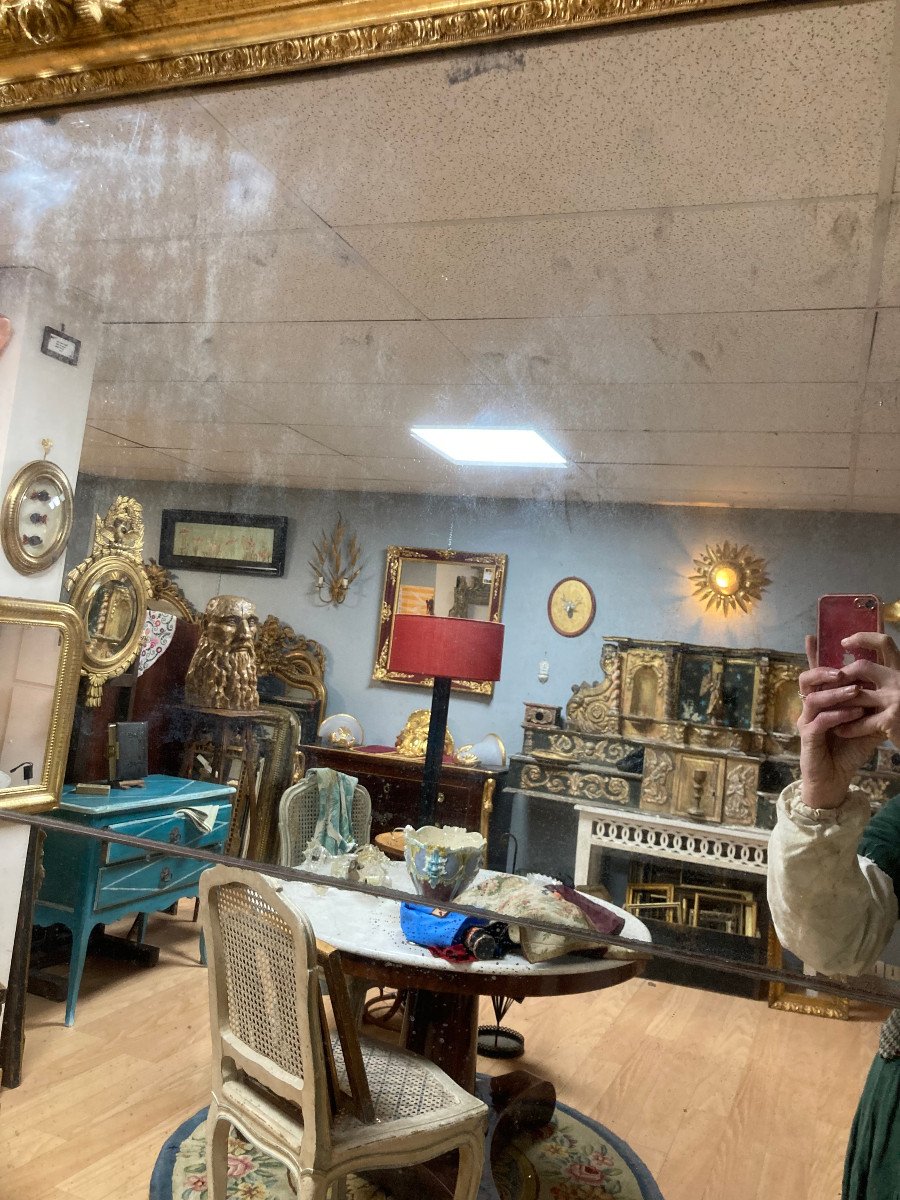 Miroir En Bois Doré Napoléon III 186x119cm-photo-5
