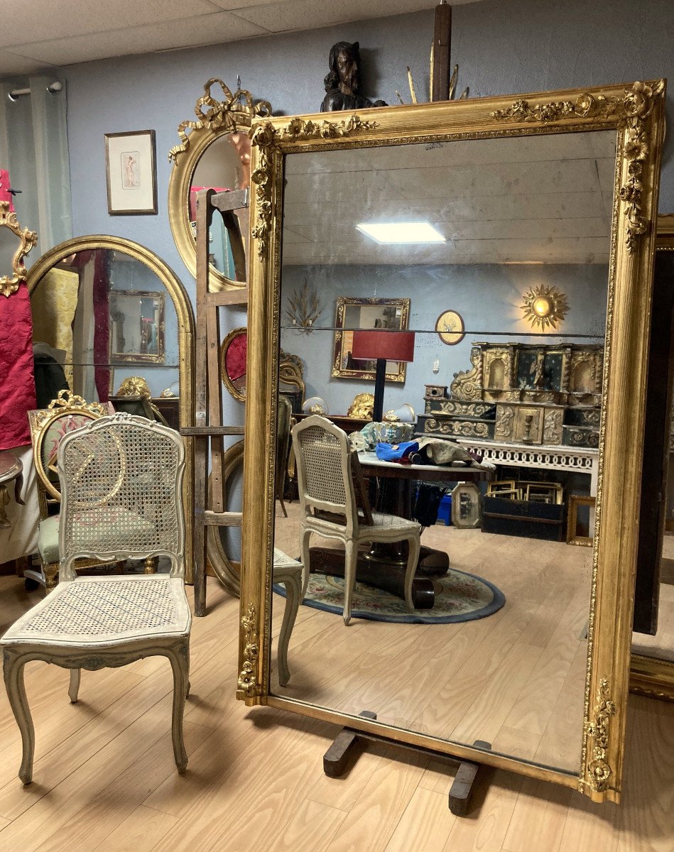 Mirror In Golden Wood Napoleon III 186x119cm-photo-6