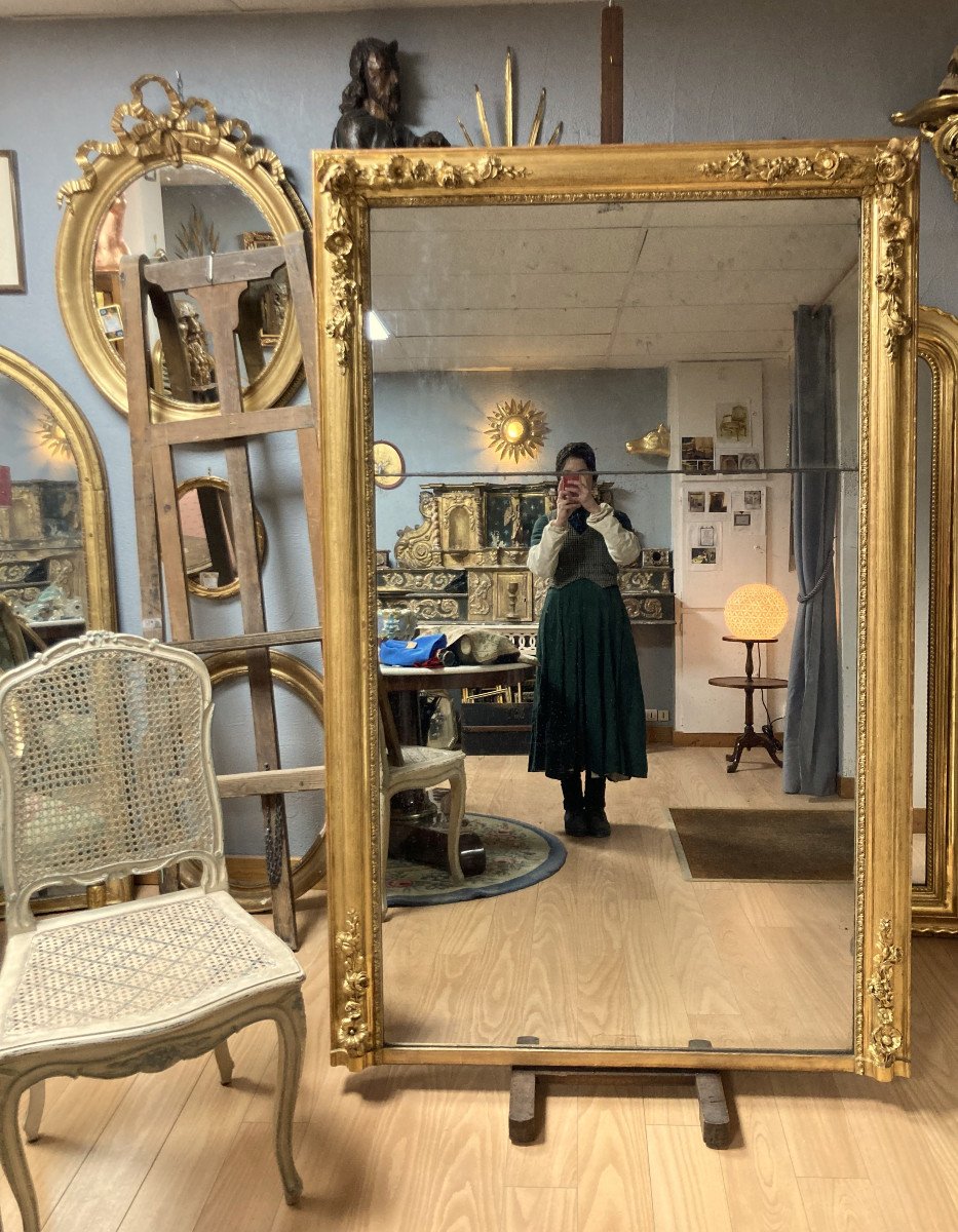 Miroir En Bois Doré Napoléon III 186x119cm-photo-7