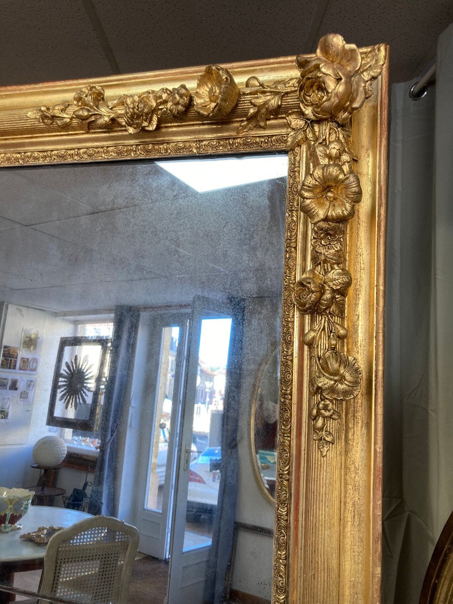 Miroir En Bois Doré Napoléon III 186x119cm-photo-8