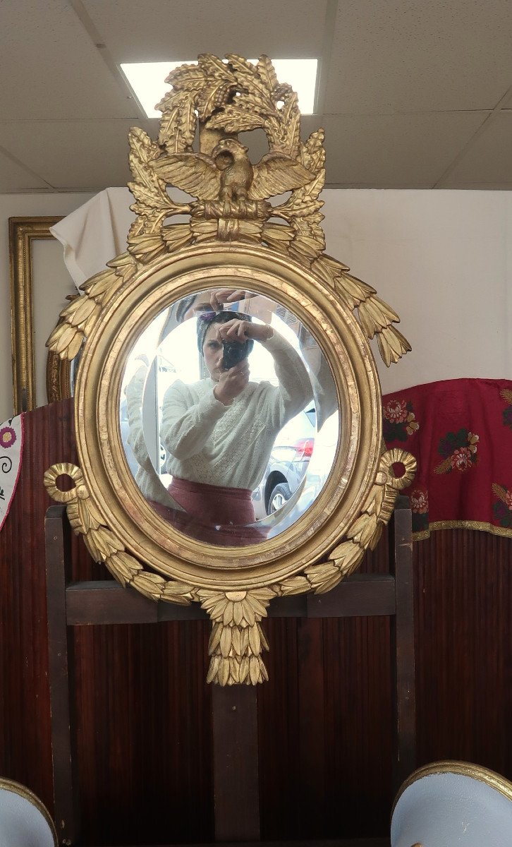 Mirror In Golden Wood Louis XVI Period-photo-3