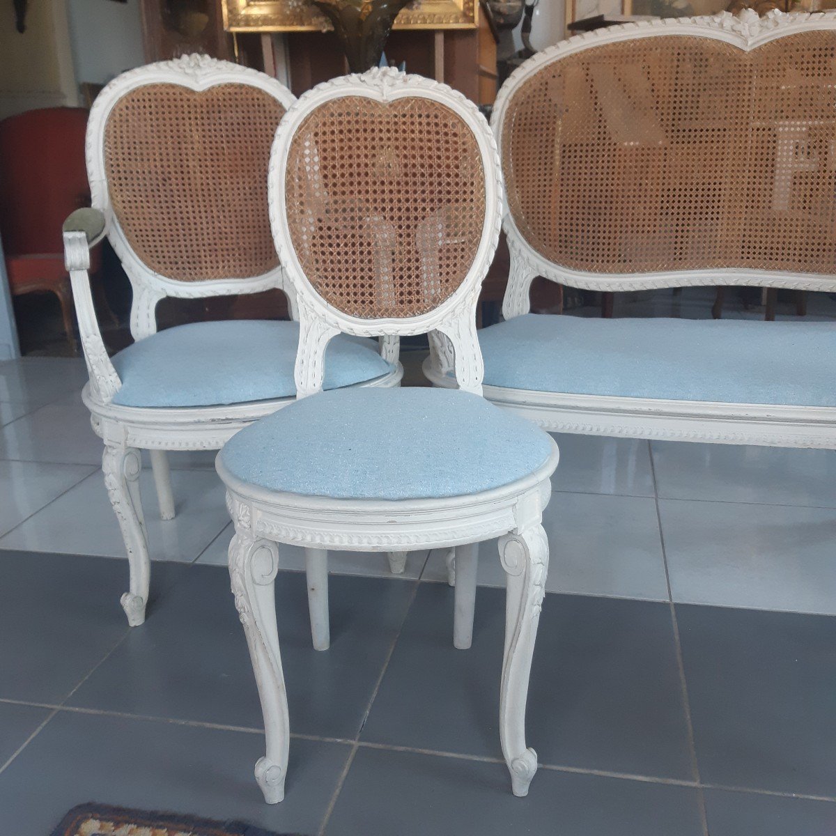 Ensemble De Salon En Cannage -photo-4