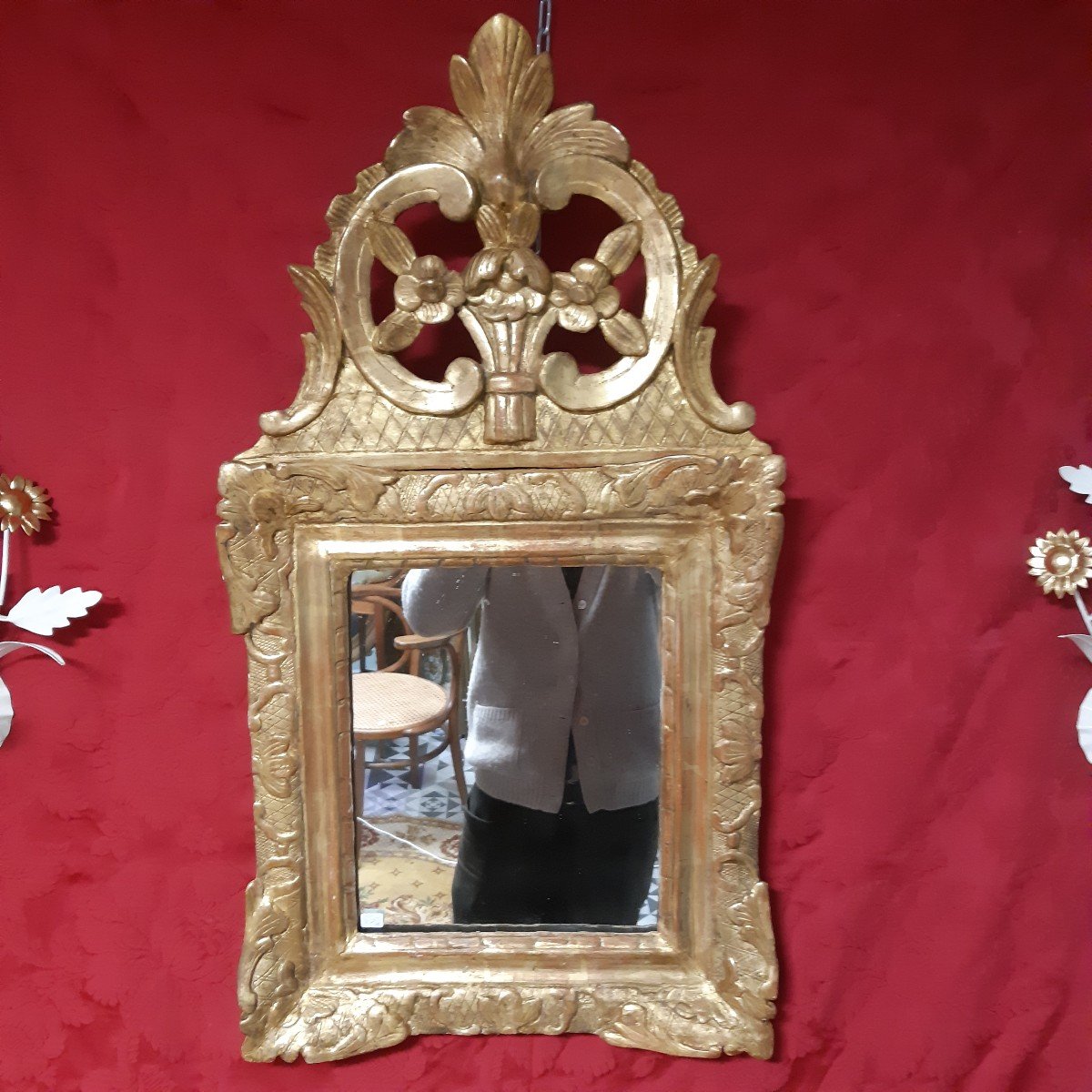 Regency Period Mirror In Golden Wood-photo-7