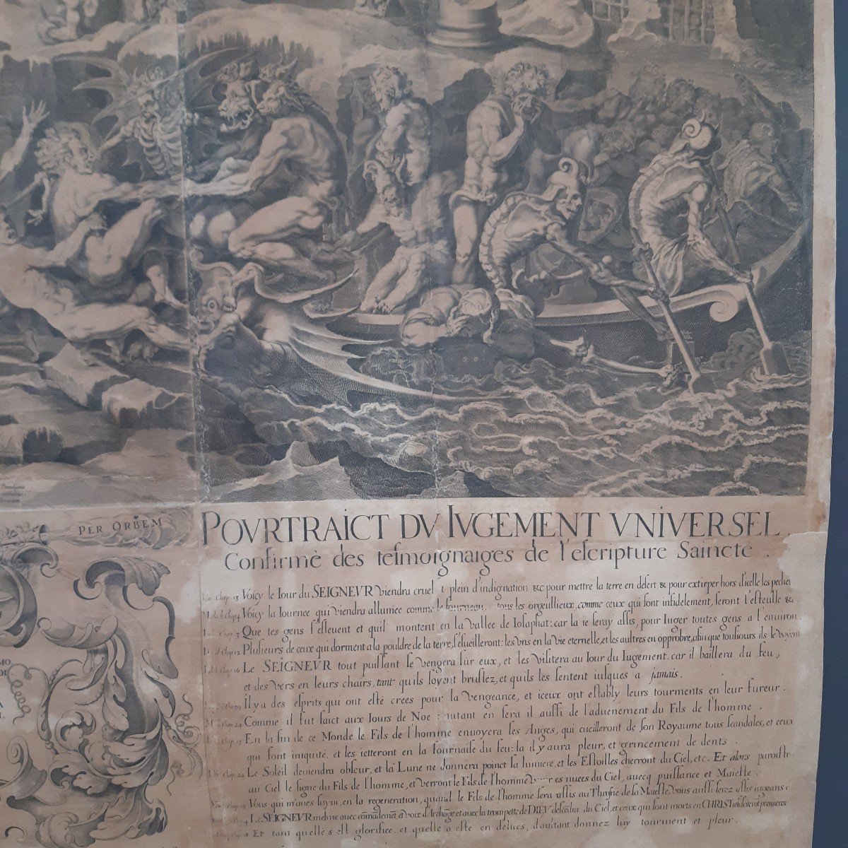 Large Engraving Last Judgment By Peter De Jode 172x124cm-photo-2