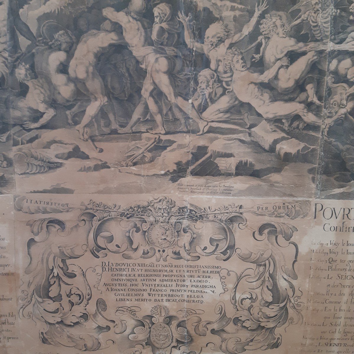 Large Engraving Last Judgment By Peter De Jode 172x124cm-photo-3