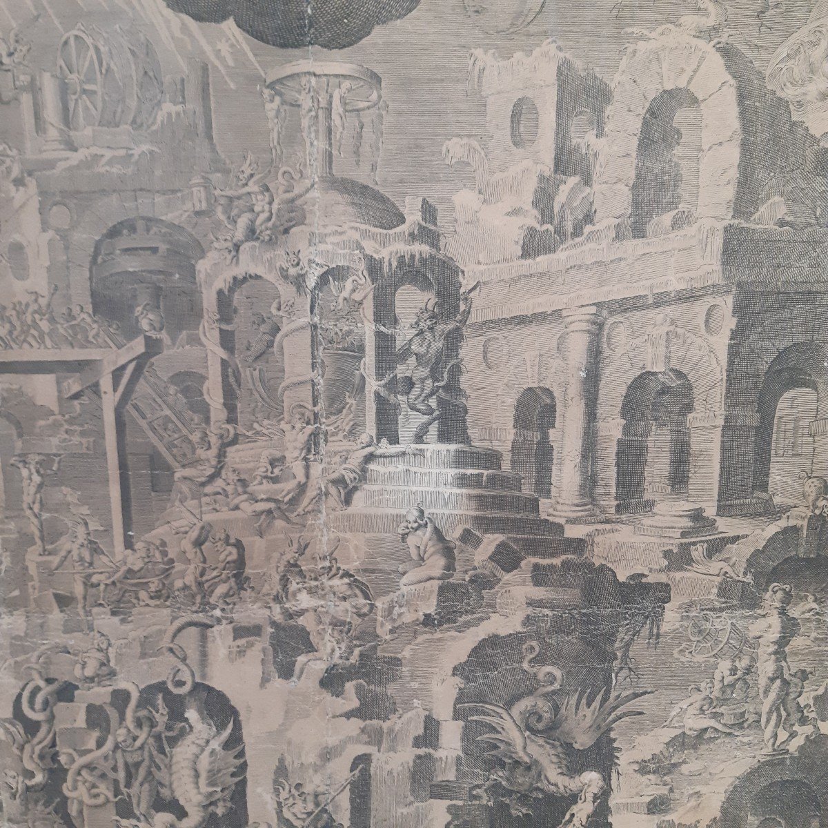 Large Engraving Last Judgment By Peter De Jode 172x124cm-photo-1