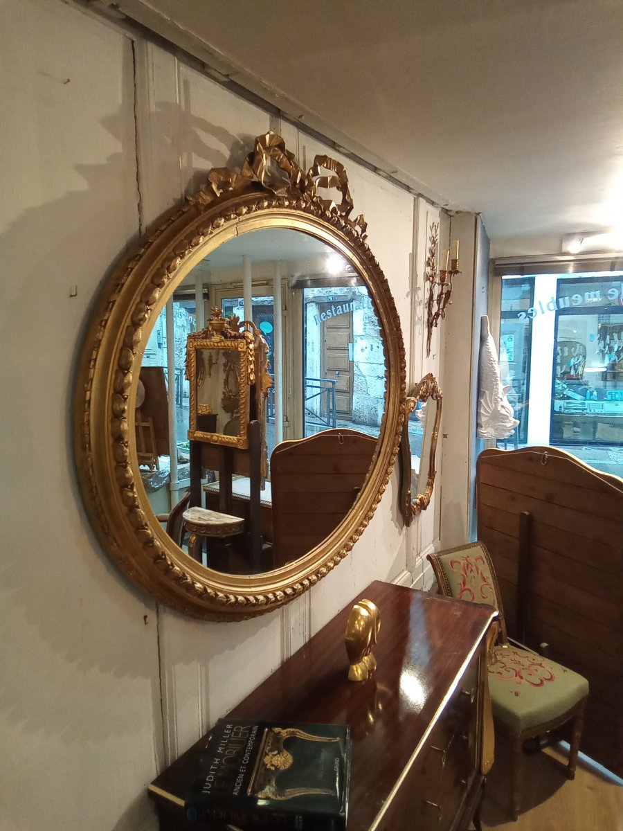 Miroir Ovale De Style Louis XVI-photo-3