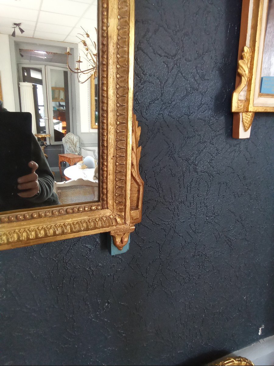 Miroir d'époque Louis XVI En Bois Doré-photo-6