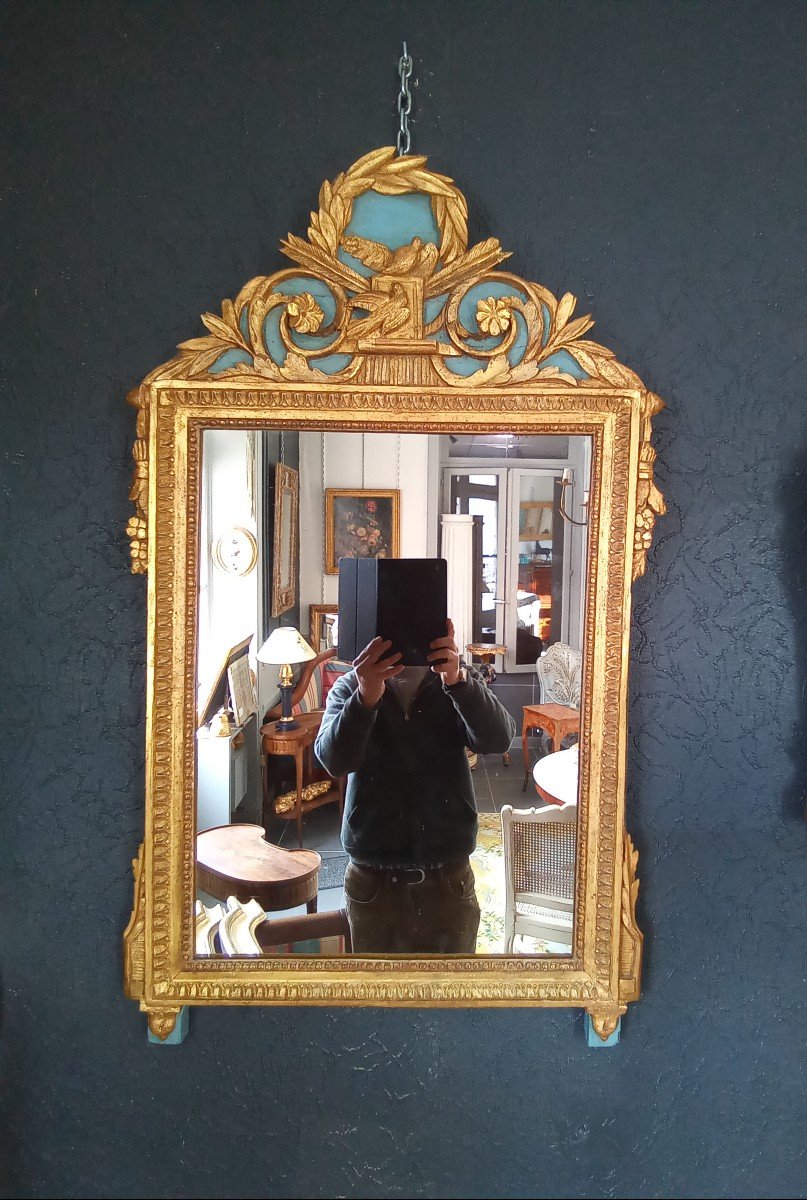 Miroir d'époque Louis XVI En Bois Doré