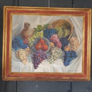 Still Life With Grapes And Pomegranate