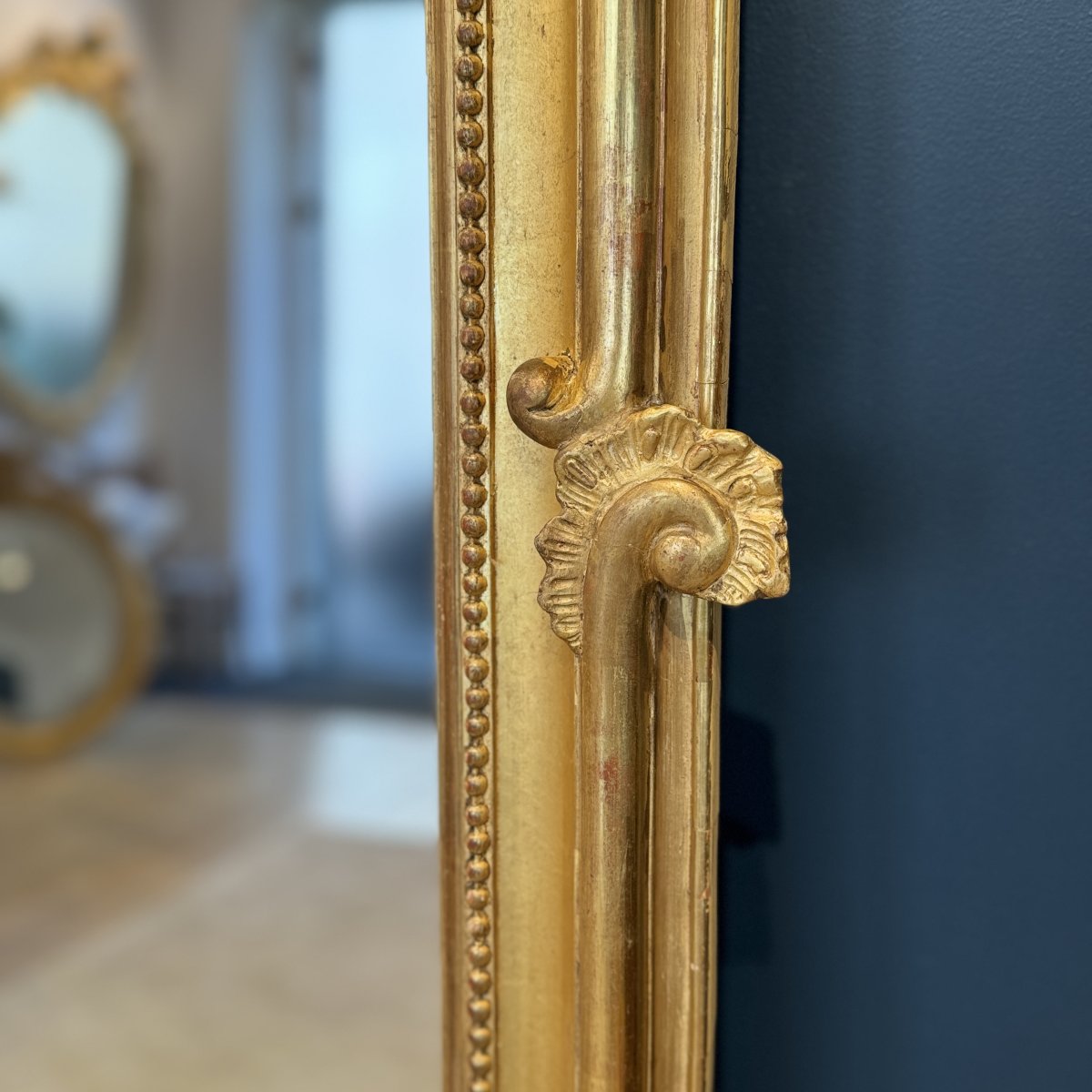 Miroir XIXéme à fronton Ref640/128X210-photo-5