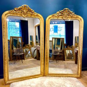 Pair Of Louis Philippe Mirror With Fronton