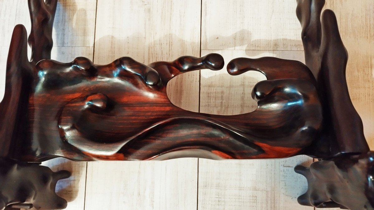 Japanese Katanakake (support 2 Sabers), Unique Model In Ebony From Japan-photo-8