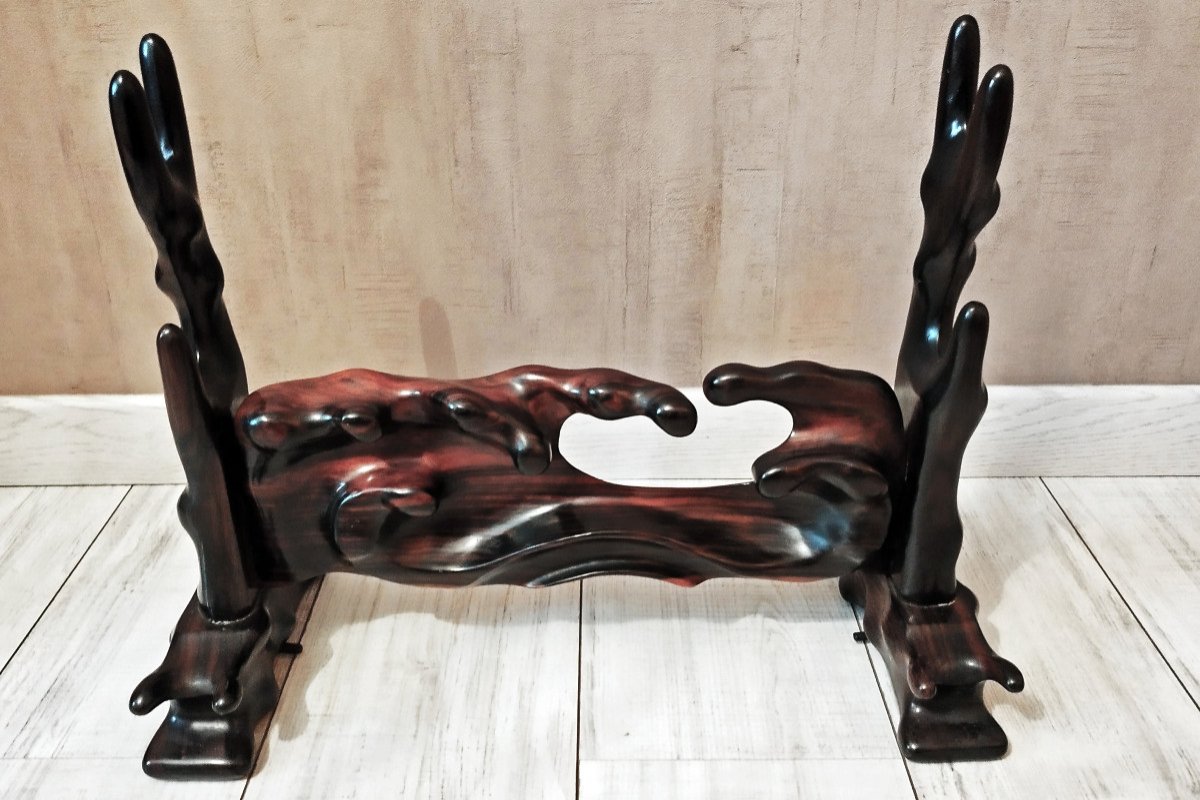 Japanese Katanakake (support 2 Sabers), Unique Model In Ebony From Japan
