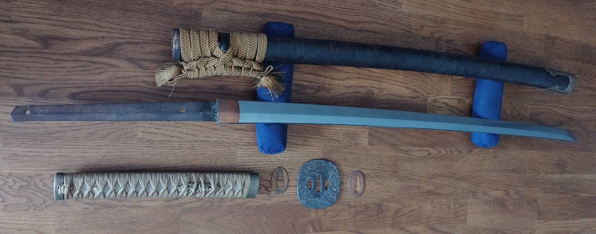 Rare Et Très Puissante Lame De Katana Mumei Shinshinto, Fin Edo Et Son Très Beau Koshirae-photo-2