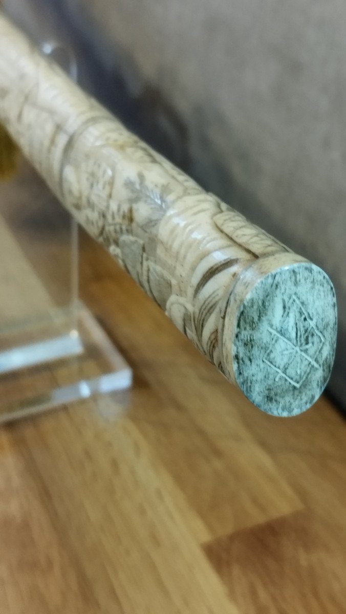 Very Fine Tachi Carved Bone Decoration From The Meiji Period (1868-1912)-photo-6